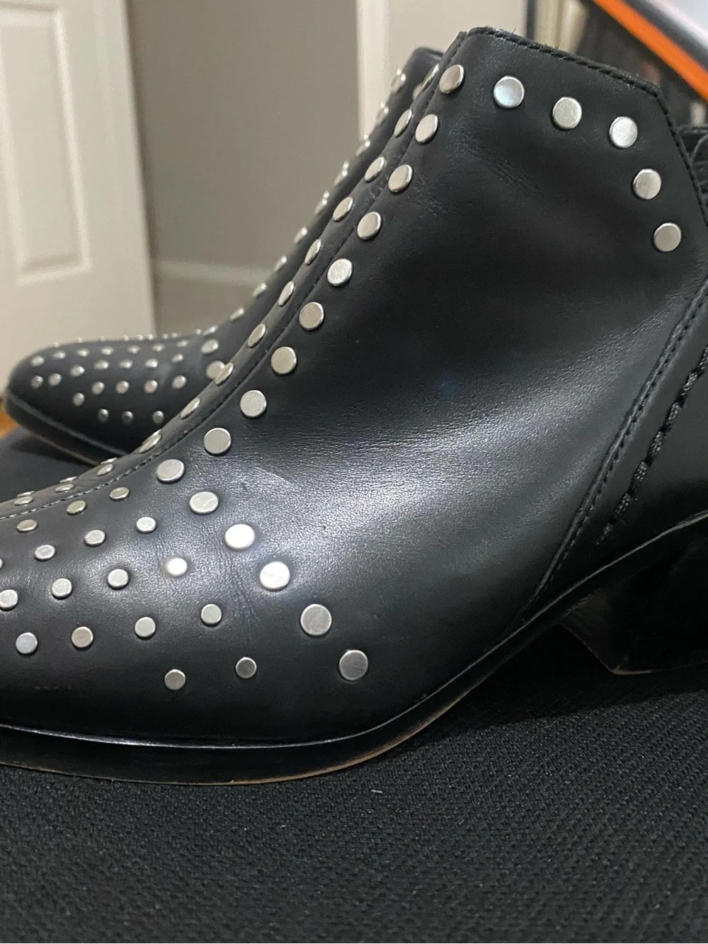 1. State Black Studded Leather Chukka Boots